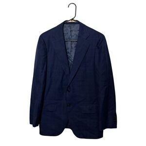 Suitsupply Blazer Mens 38R Blue Plaid Wool Silk Linen E Thomas Jacket Sport Coat
